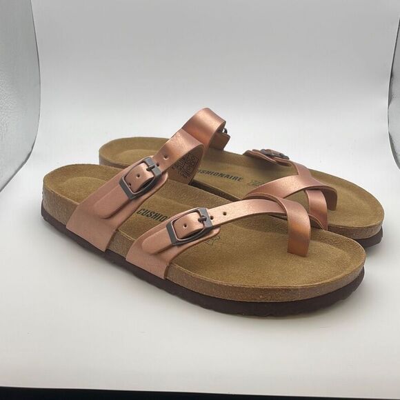 CUSHIONAIRE Women's Cork Footbed Sandal SIZE 10 ROSEGOLD - Picture 1 of 7